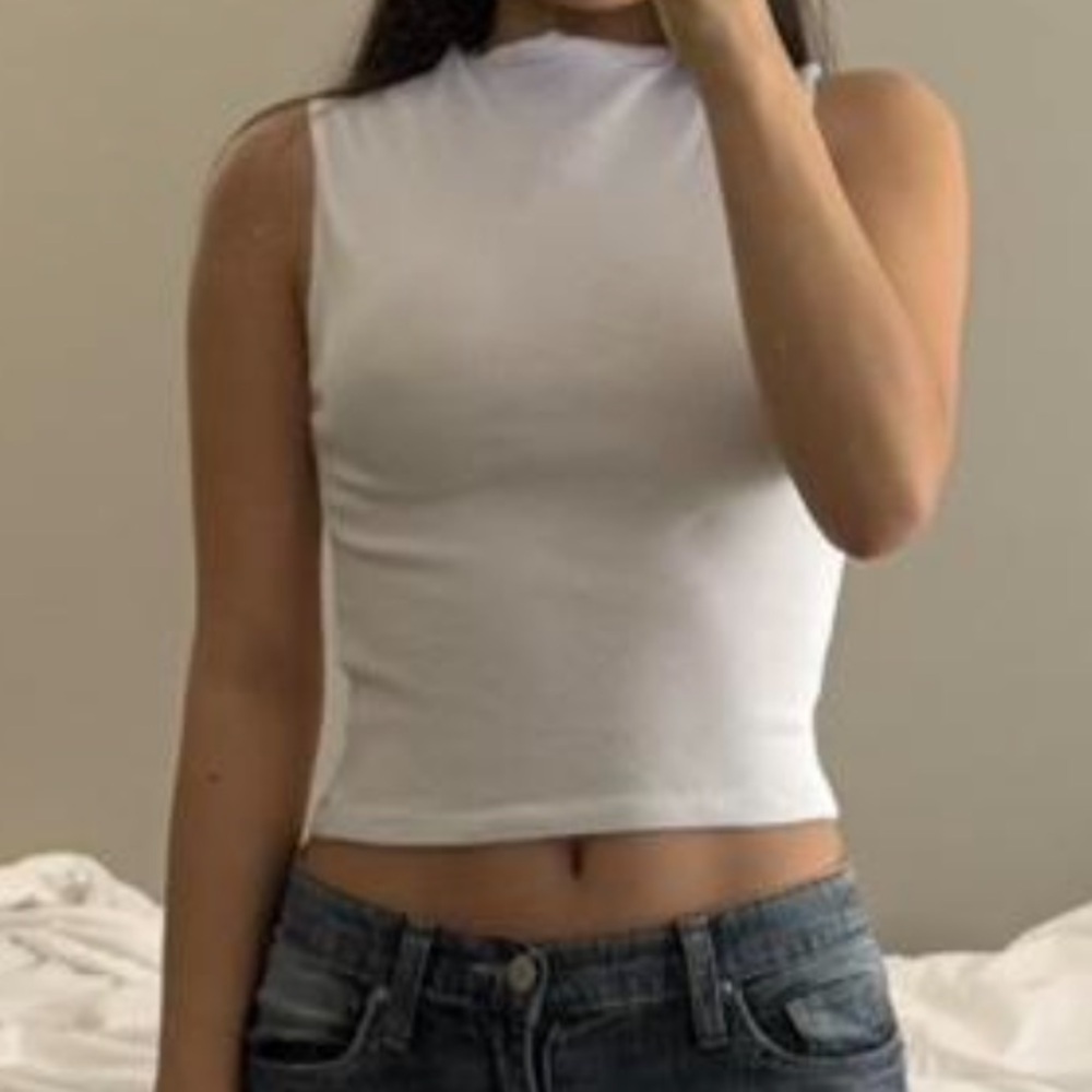 Zara Ribbed High Neck Tank